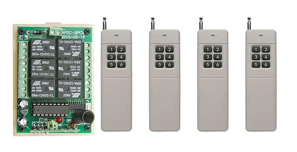 DC12V 6CH 10A RF Wireless Remote Control Relay Switch light /lamp/ window/Garage Doors shutters projection screen
DC12V 6CH 10A RF Wireless Remote Control Relay Switch light /lamp/ window/Garage Doors shutters projection screen