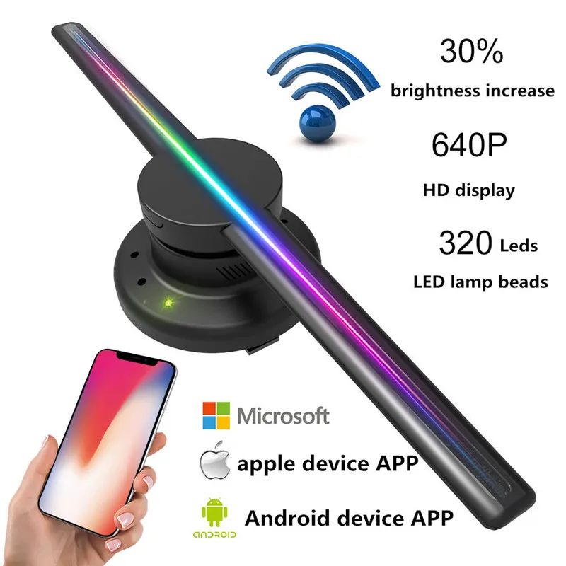 3D Holographic Projector Light Upgraded Wifi Hologram Player LED Display Fan Advertising Light APP Control 320Leds Logo Lights
3D Holographic Projector Light Upgraded Wifi Hologram Player LED Display Fan Advertising Light APP Control 320Leds Logo Lights