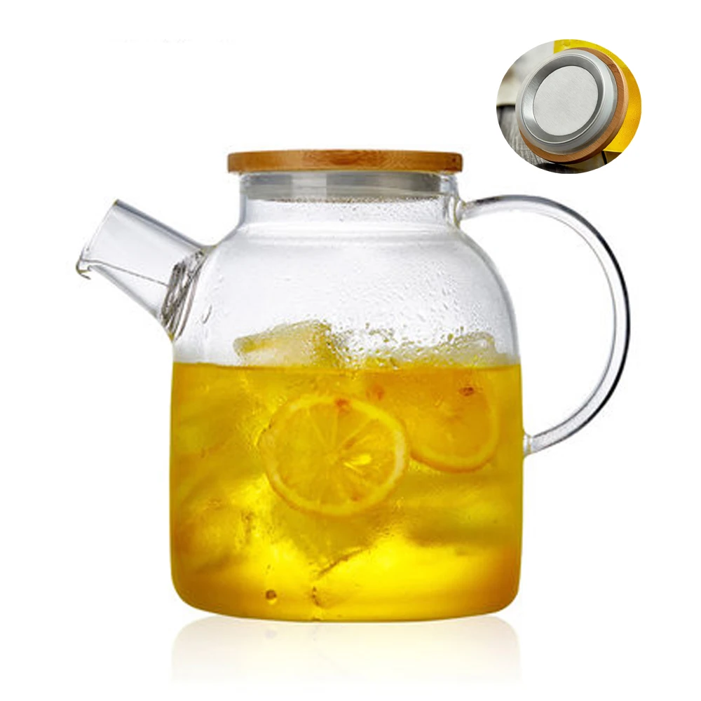 1000 / 1600ml Large Heat-Resistant Glass Kettle with Spring Filter Upgraded Bamboo Lid Flower Tea Cups and Tray Giftset Tea Pot
1000 / 1600ml Large Heat-Resistant Glass Kettle with Spring Filter Upgraded Bamboo Lid Flower Tea Cups and Tray Giftset Tea Pot