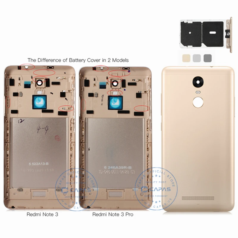 Задняя крышка для Xiaomi Redmi Note 3 Pro металлический корпус + разъем SIM карты Замена