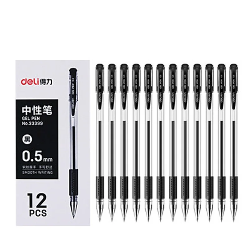 12pcs Deli Gel Pen 0.5mm Black Red Blue Ink Pen Writing Marker Student Stationery Store Promotional Gift School Office Supplies
12pcs Deli Gel Pen 0.5mm Black Red Blue Ink Pen Writing Marker Student Stationery Store Promotional Gift School Office Supplies