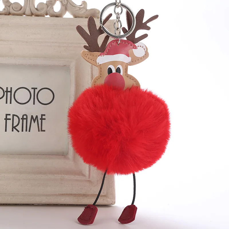 Lovely Christmas Deer Pendant Keychain Plush Artificial Rabbit Fur Ball PomPon for Women Car Bag Santa Claus Elk Jewelry
Lovely Christmas Deer Pendant Keychain Plush Artificial Rabbit Fur Ball PomPon for Women Car Bag Santa Claus Elk Jewelry