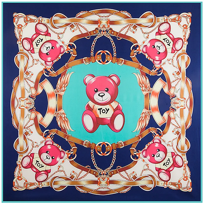 130cm*130cm Women 2022 New Fashion Silk Euro Brand Cute Cartoon Little Bear Toy Printed Square Scarf Hot Sale Femal Wrap
130cm*130cm Women 2022 New Fashion Silk Euro Brand Cute Cartoon Little Bear Toy Printed Square Scarf Hot Sale Femal Wrap