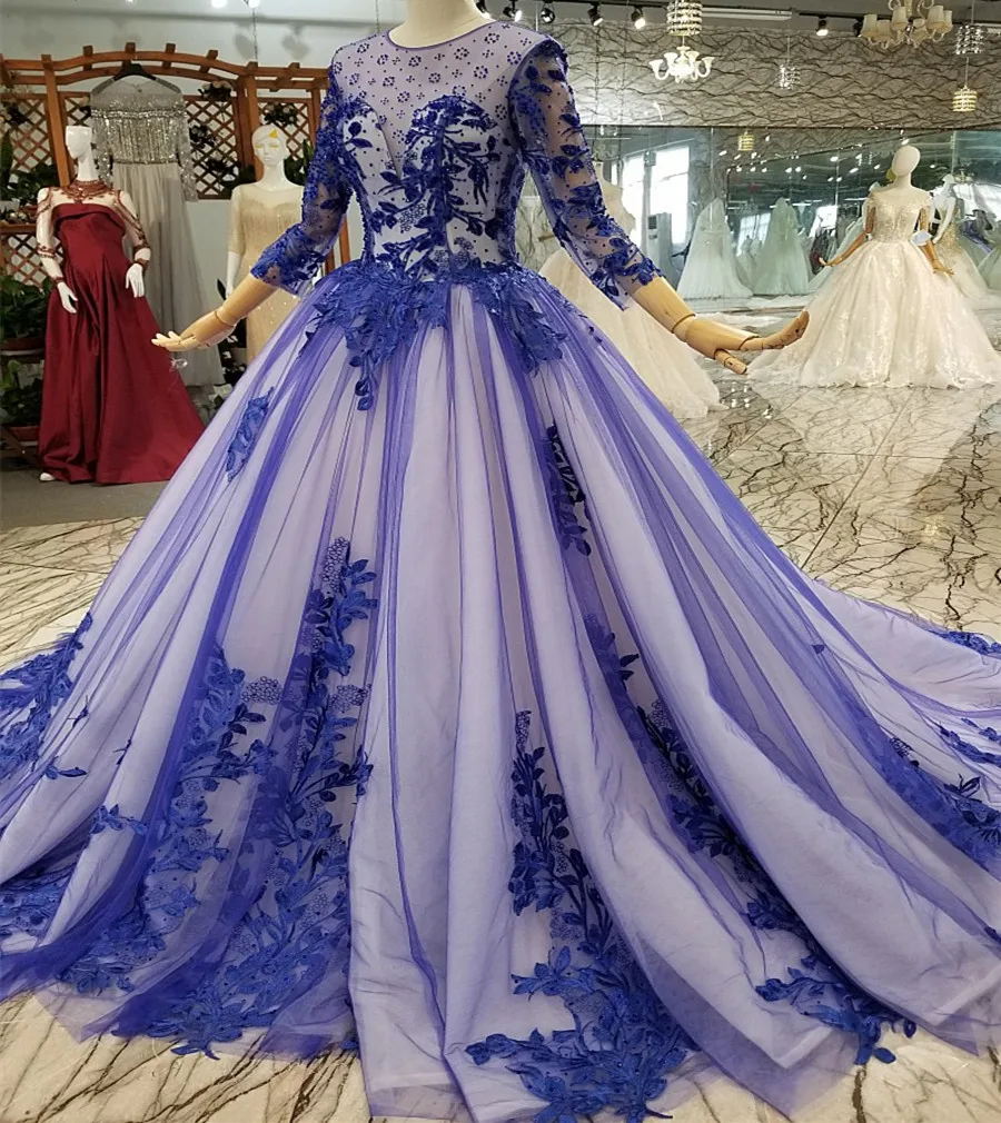 Custom Made Ball Gown 3 4 Sleeve Tulle Lace Blue Vintage Luxury Evening Dresses 100% Real Photo Women Prom Evening Gowns EV53M
Custom Made Ball Gown 3 4 Sleeve Tulle Lace Blue Vintage Luxury Evening Dresses 100% Real Photo Women Prom Evening Gowns EV53M
