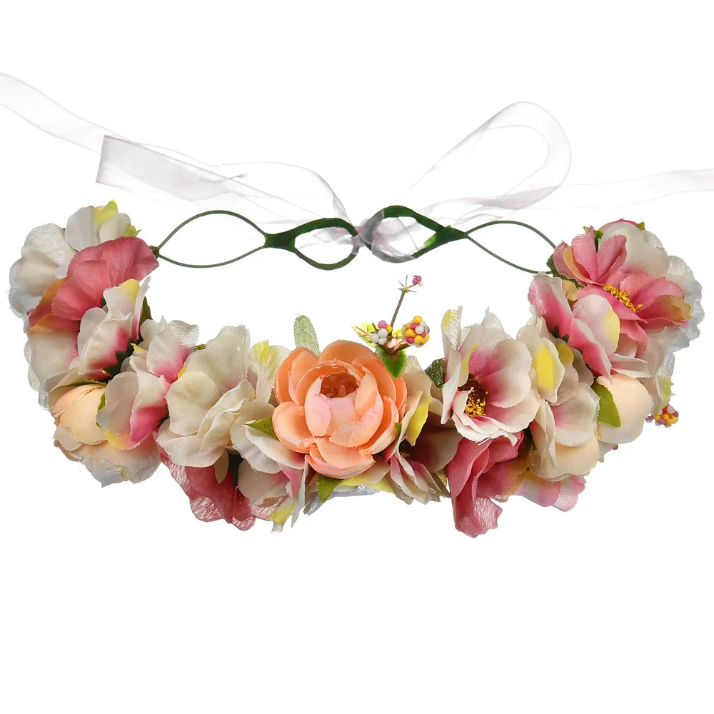 Женская Цветочная повязка ручной работы украшение для волос с розами свадебный