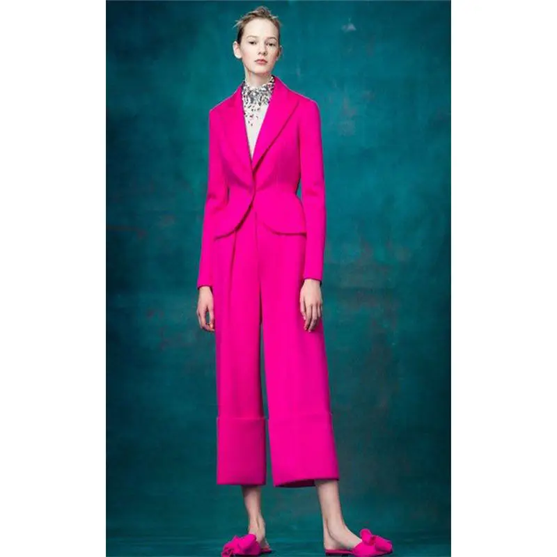 Fuchsia Straight Trousers Suit Womens Business Suits Female Office Uniform Work Custom made Bespoke suits A017
Fuchsia Straight Trousers Suit Womens Business Suits Female Office Uniform Work Custom made Bespoke suits A017