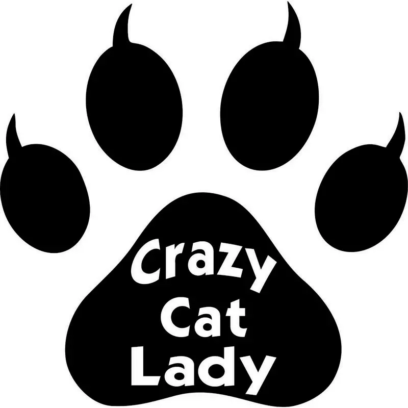 16CM*16CM Funny Crazy Cat Lady Animal Paw Print Window Vinyl Decal Sticker Decoration Creative Stylings Black Sliver C8-0391
16CM*16CM Funny Crazy Cat Lady Animal Paw Print Window Vinyl Decal Sticker Decoration Creative Stylings Black Sliver C8-0391