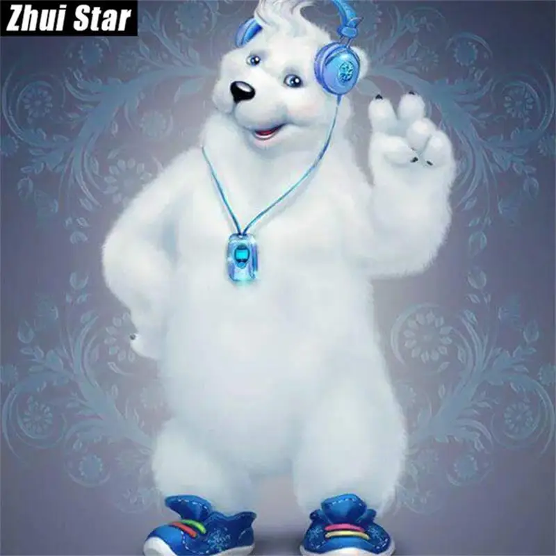 Полный квадратный/бриллиант 5D DIY алмазной живописи "Happy bear" вышивка крестом