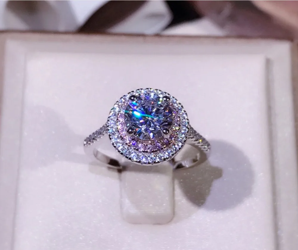 Top Quality Real 925 Sterling Silver Wedding Ring For Women Round White & Pink Cubic Zirconia Engagement Ring Bridal Accessories
Top Quality Real 925 Sterling Silver Wedding Ring For Women Round White & Pink Cubic Zirconia Engagement Ring Bridal Accessories