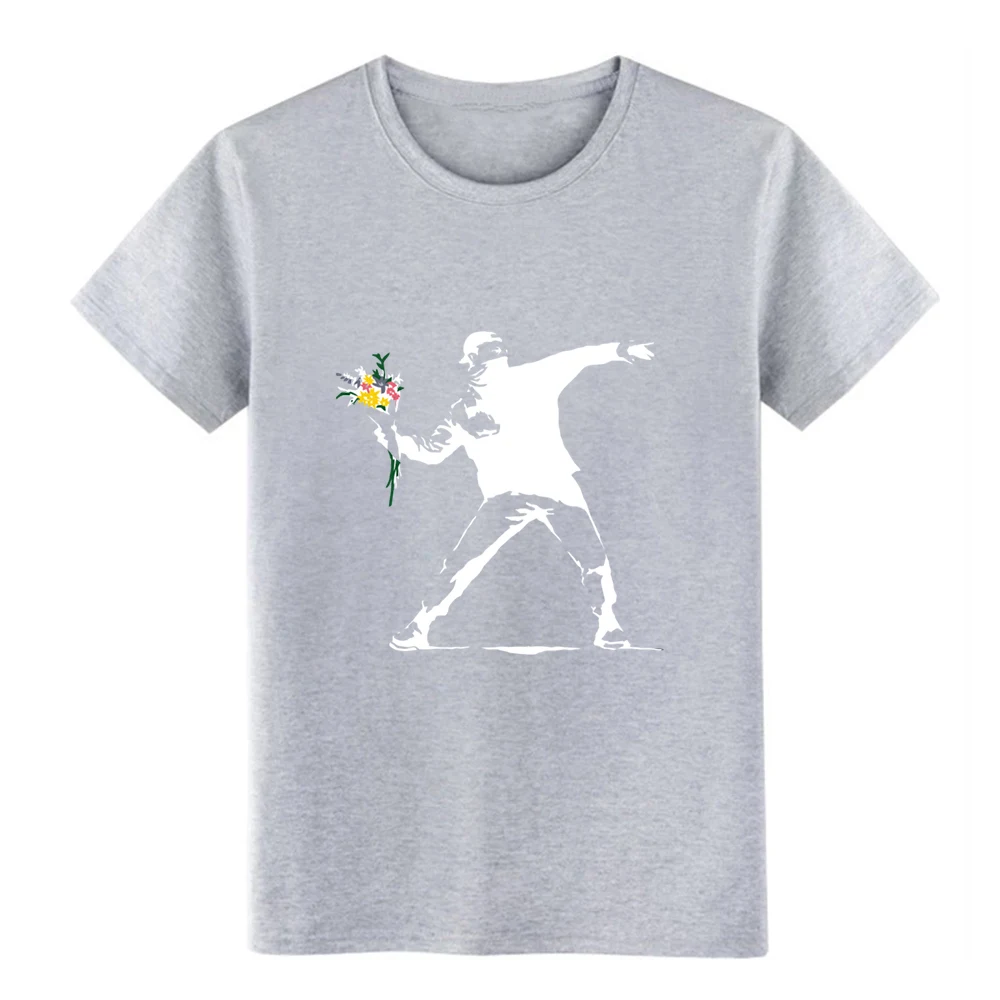 Белая футболка с цветком и надписью banksy на заказ размер плюс 3xl тонкая Подарочная