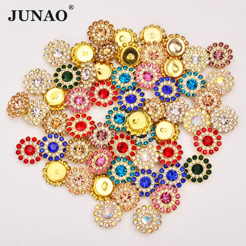 JUNAO 14mm 50pcs Mix Color Sew On Flower Rhinestones Glass Strass Applique Gold Claw Round Crystal Sewing Stones for Dress Craft
JUNAO 14mm 50pcs Mix Color Sew On Flower Rhinestones Glass Strass Applique Gold Claw Round Crystal Sewing Stones for Dress Craft