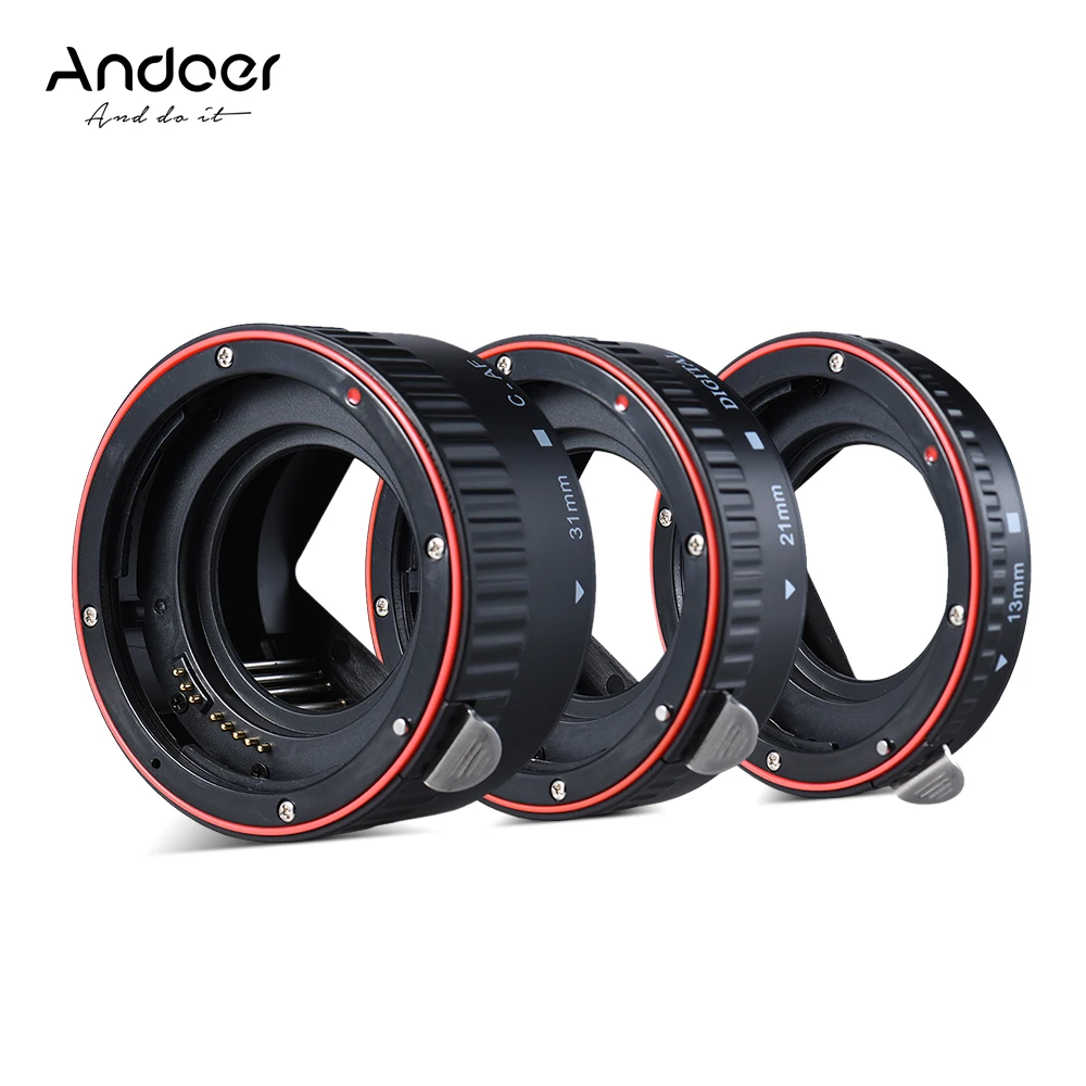 Комплект удлинительных трубок для макросъемки Andoer 3 кольца с автофокусом и