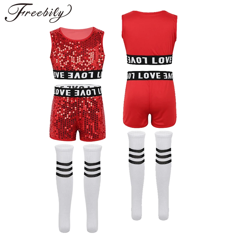 Kids Girls Hip-hop Jazz Stage Dance Costume Street Dancing Shiny Sequins Tank Top with Shorts Socks Set Child Stage Dance Wear
Kids Girls Hip-hop Jazz Stage Dance Costume Street Dancing Shiny Sequins Tank Top with Shorts Socks Set Child Stage Dance Wear