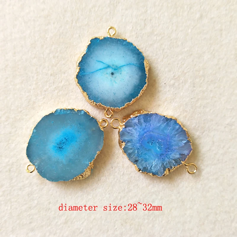 5pcs Natural blue Agate geode Connector Double Bail Sun Flower Solar Quartz Drusy For DIY Making Bracelet necklace Jewelry CT13
5pcs Natural blue Agate geode Connector Double Bail Sun Flower Solar Quartz Drusy For DIY Making Bracelet necklace Jewelry CT13