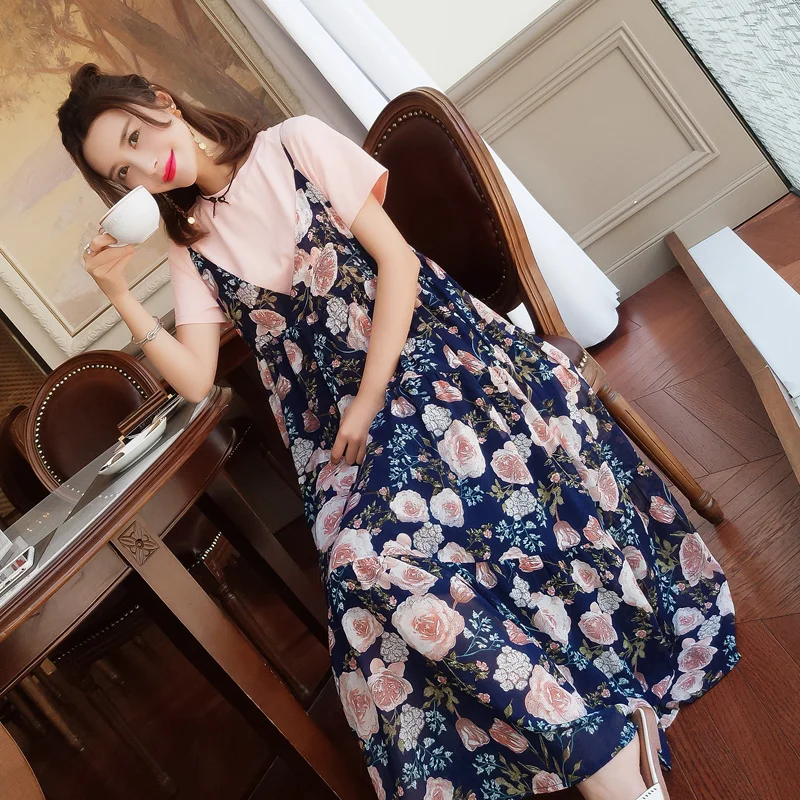 Pregnant women summer dress fashion short-sleeved suit in the long chiffon cotton 2019 new pregnant women summer skirt
Pregnant women summer dress fashion short-sleeved suit in the long chiffon cotton 2019 new pregnant women summer skirt