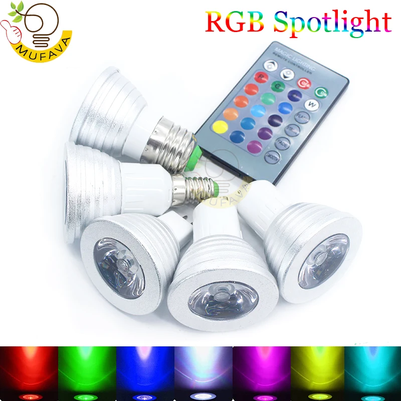 1 шт./лот 5 Вт 9 rgb лампы E27 E14 GU10 MR16 светодиодные лампочки для сценического освещения