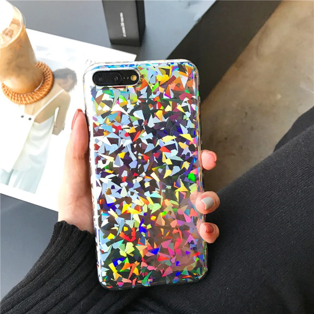 Лазерная волнистая точка алмазные приседания чехол для iphone X XR XS Max 8 7 6 6s