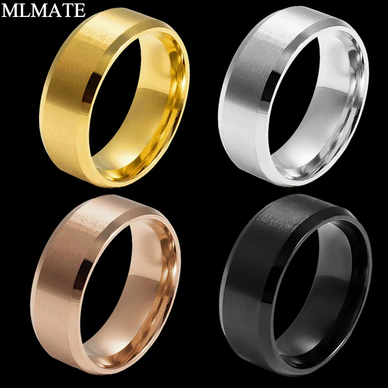 8mm Titanium Ring Men Gold / Rose Gold / Black Color Wedding Rings for Mens Womens US size 5-15
8mm Titanium Ring Men Gold / Rose Gold / Black Color Wedding Rings for Mens Womens US size 5-15