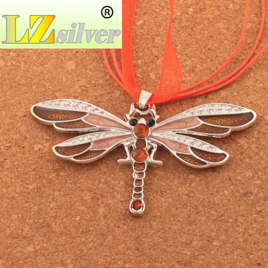 6Colors Vintage Enamel Dragonfly Crystal Pendant Necklaces Organza String Necklace fashion Jewelry N1833
6Colors Vintage Enamel Dragonfly Crystal Pendant Necklaces Organza String Necklace fashion Jewelry N1833