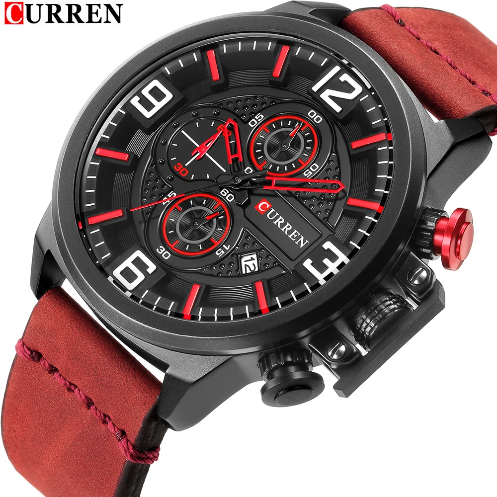 Top Brand Luxury CURREN Men Watch Fashion Chronograph Genuine Leather Strap Wristwatch Casual Sport Waterproof Watch reloj
Top Brand Luxury CURREN Men Watch Fashion Chronograph Genuine Leather Strap Wristwatch Casual Sport Waterproof Watch reloj