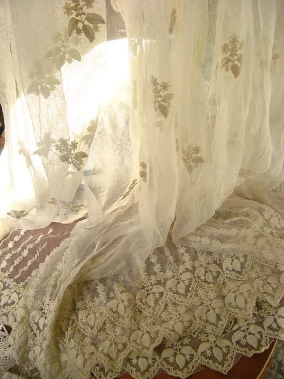 Ivory Lace Fabric Embroidered Tulle Lace Fabric Vintage Gauze Antique Bridal Lace Curtain Sewing Supplies
Ivory Lace Fabric Embroidered Tulle Lace Fabric Vintage Gauze Antique Bridal Lace Curtain Sewing Supplies