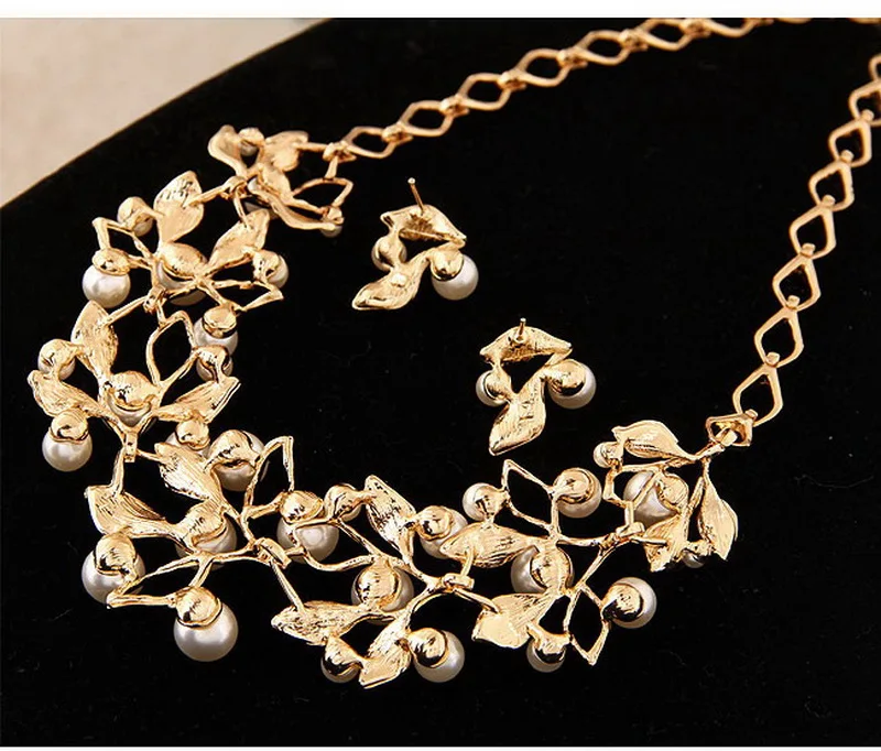 Женский комплект украшений ZOSHI ожерелье и серьги из цепочек под золото с