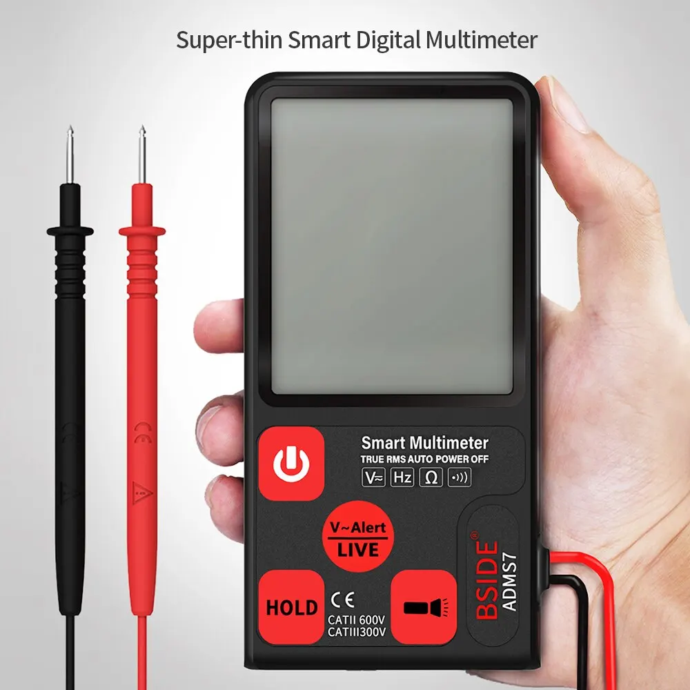 BSIDE ADMS7 Digital Multimeter AC/DC voltage Meter Resistance Tester V alert Test LCD Multimeters 6000 counts with True RMS
BSIDE ADMS7 Digital Multimeter AC/DC voltage Meter Resistance Tester V alert Test LCD Multimeters 6000 counts with True RMS