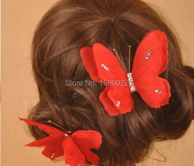 2pcs/lot Handmade Bridal Butterfly Hairclip Red Hair Accessories Women Wedding Head Piece Butterfly Barrettes Women Headress
2pcs/lot Handmade Bridal Butterfly Hairclip Red Hair Accessories Women Wedding Head Piece Butterfly Barrettes Women Headress