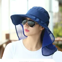 Womens Outdoor Riding Sun Hats With Face Neck Protection For Women Sombreros Mujer Verano Wide Brim Summer Visor Caps Anti-UV