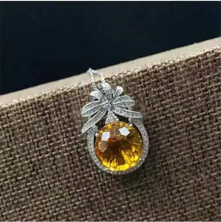 Natural citrine necklace pendant Real origin cirtrine 925 sterling silver Luxury jewelry Gem Size 15MM
Natural citrine necklace pendant Real origin cirtrine 925 sterling silver Luxury jewelry Gem Size 15MM