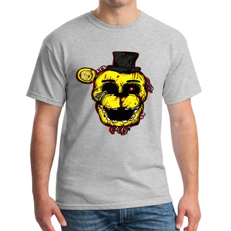 Мужская футболка с принтом Five Nights At Freddys FNaF Забавный дизайн коротким рукавом и