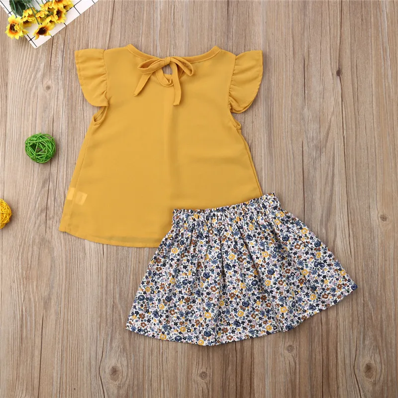 1-5Y Formal Kids Baby Girls Summer Outfits Party Clothes Fly Sleeve Solid T-shirt Tops+Floral Bow Skirts 2Pcs Child Girl Sets
1-5Y Formal Kids Baby Girls Summer Outfits Party Clothes Fly Sleeve Solid T-shirt Tops+Floral Bow Skirts 2Pcs Child Girl Sets