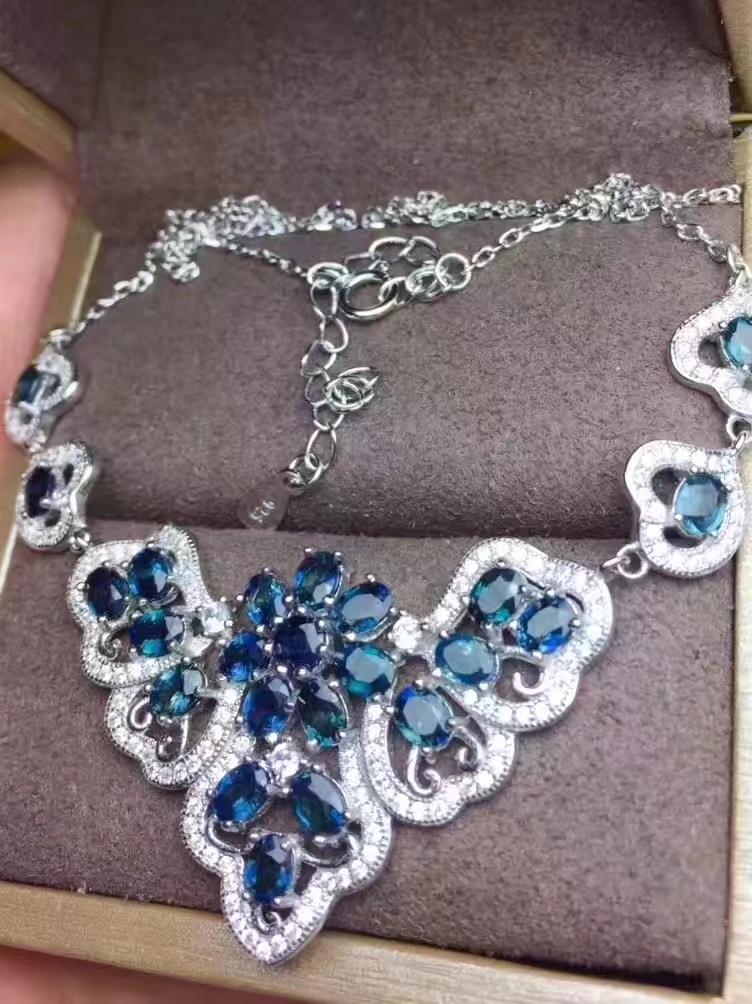 Natural sapphire gemstone Pendant necklace S925 silver Natural gemstone necklace identity Flowers women wedding gift jewelery
Natural sapphire gemstone Pendant necklace S925 silver Natural gemstone necklace identity Flowers women wedding gift jewelery