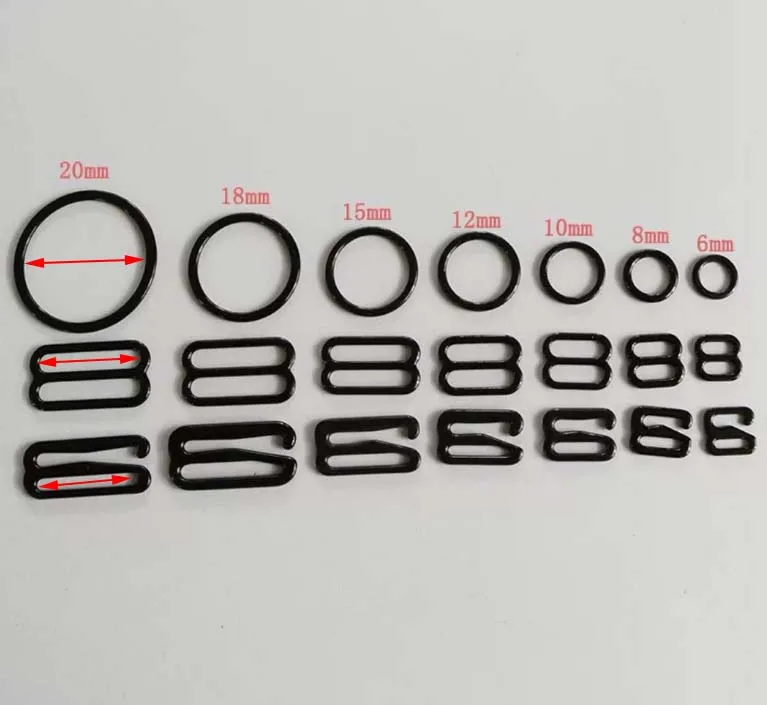 100 pcs / lot 6mm/8mm/10mm/12mm/15mm/18mm/20mm black metal ring slider hook bra accessory
100 pcs / lot 6mm/8mm/10mm/12mm/15mm/18mm/20mm black metal ring slider hook bra accessory