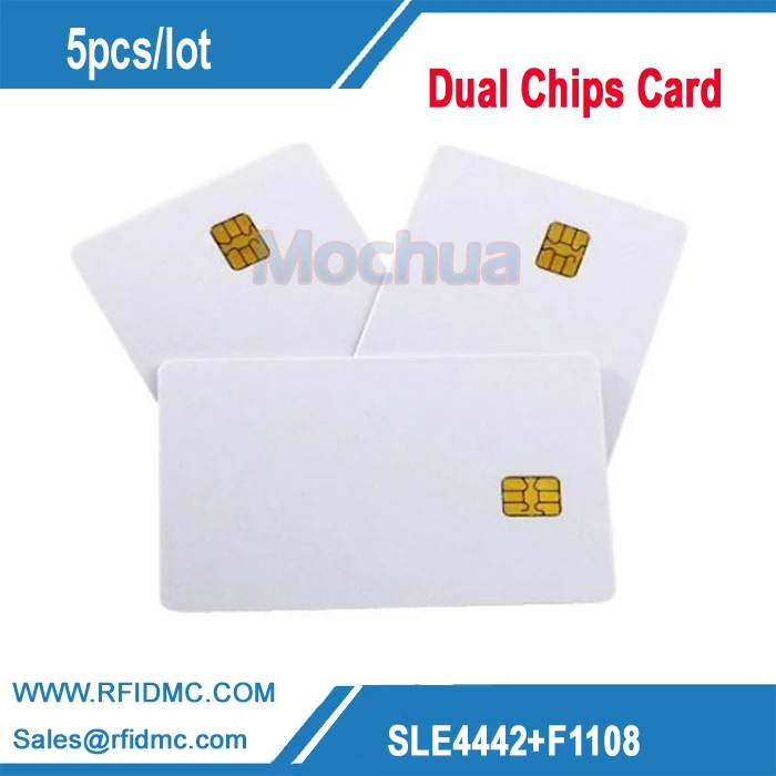 Контактное устройство SLE4442 Mifar 1K Dual Chip Card ISO7816 PVC Smart IC Card|Карты контроля доступа| |