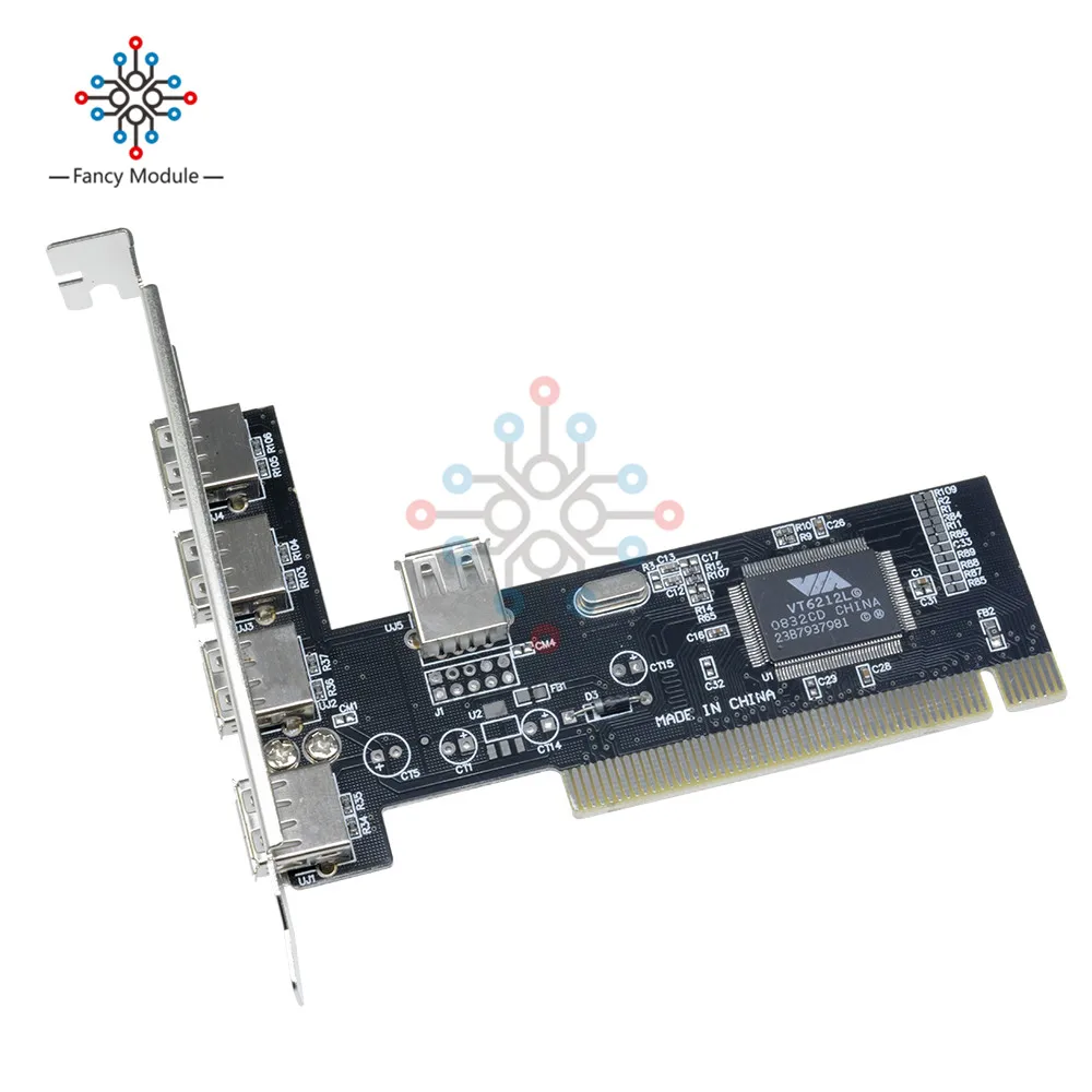 

New High Speed 480Mbps 5 Port USB 2.0 PCI Hub Card Controller Adaptor Module