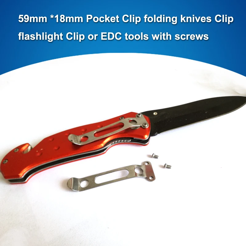 100pcs/lot, 58.5mm *18mm Pocket Clip folding knives Clip flashlight Clip or EDC tools with screws (No 011)
100pcs/lot, 58.5mm *18mm Pocket Clip folding knives Clip flashlight Clip or EDC tools with screws (No 011)