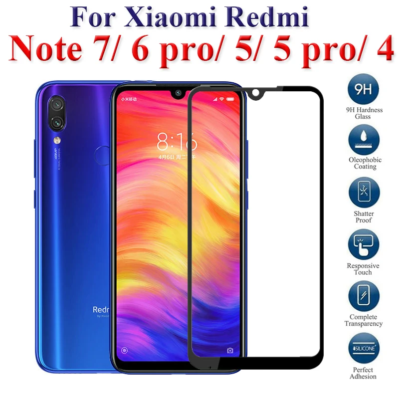 Защитное стекло для xiaomi redmi note 7 6 pro 5 4 закаленное ksiomi red mi note7 note6pro 6pro note5 note4 xiomi