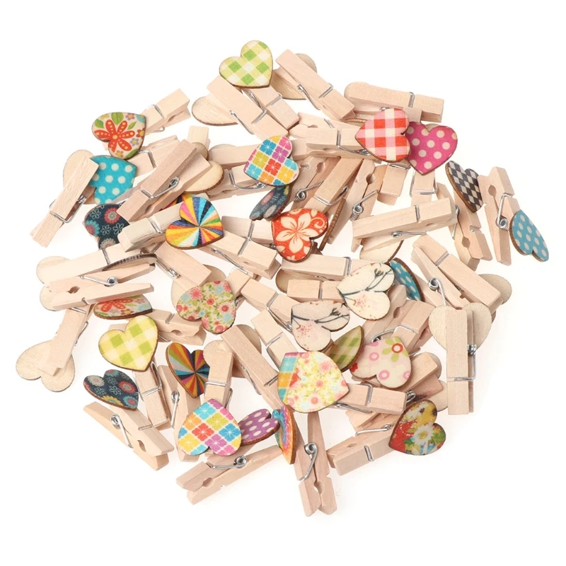 50Pcs Heart Mini Wooden Craft Clips Clothes Card Photo Paper Peg Pin Clothespin Quilting Accessories
50Pcs Heart Mini Wooden Craft Clips Clothes Card Photo Paper Peg Pin Clothespin Quilting Accessories