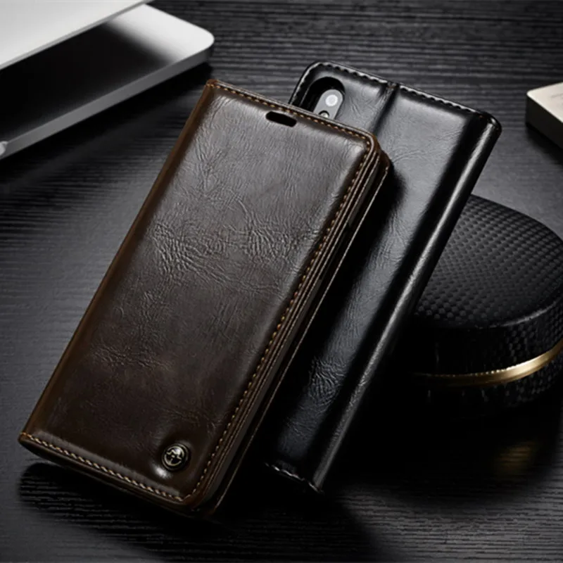 Чехол для телефона iPhone XS Max чехол XR X CaseMe с магнитным слотом карт кожаный книжка 7 8