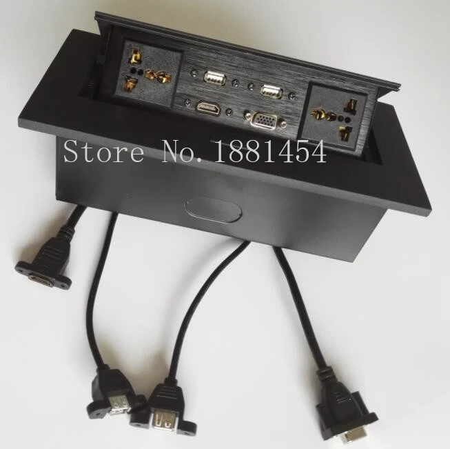 2 * Универсальные + 2 * USB для передачи данных + 1 * VGA + 1 * HDMI, с линией, прямоугольный с толстыми краями, серебристая/черная розетка для конференц-зала
2 * Универсальные + 2 * USB для передачи данных + 1 * VGA + 1 * HDMI, с линией, прямоугольный с толстыми краями, серебристая/черная розетка для конференц-зала