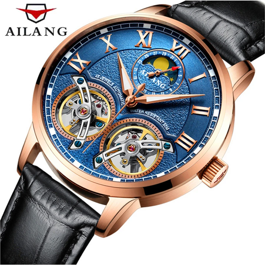 AILANG Fashion Blue Automatic Mens Watches Top Brand Luxury Mechanical Watch Genuine Leather Waterproof Double Tourbillon Clock
AILANG Fashion Blue Automatic Mens Watches Top Brand Luxury Mechanical Watch Genuine Leather Waterproof Double Tourbillon Clock