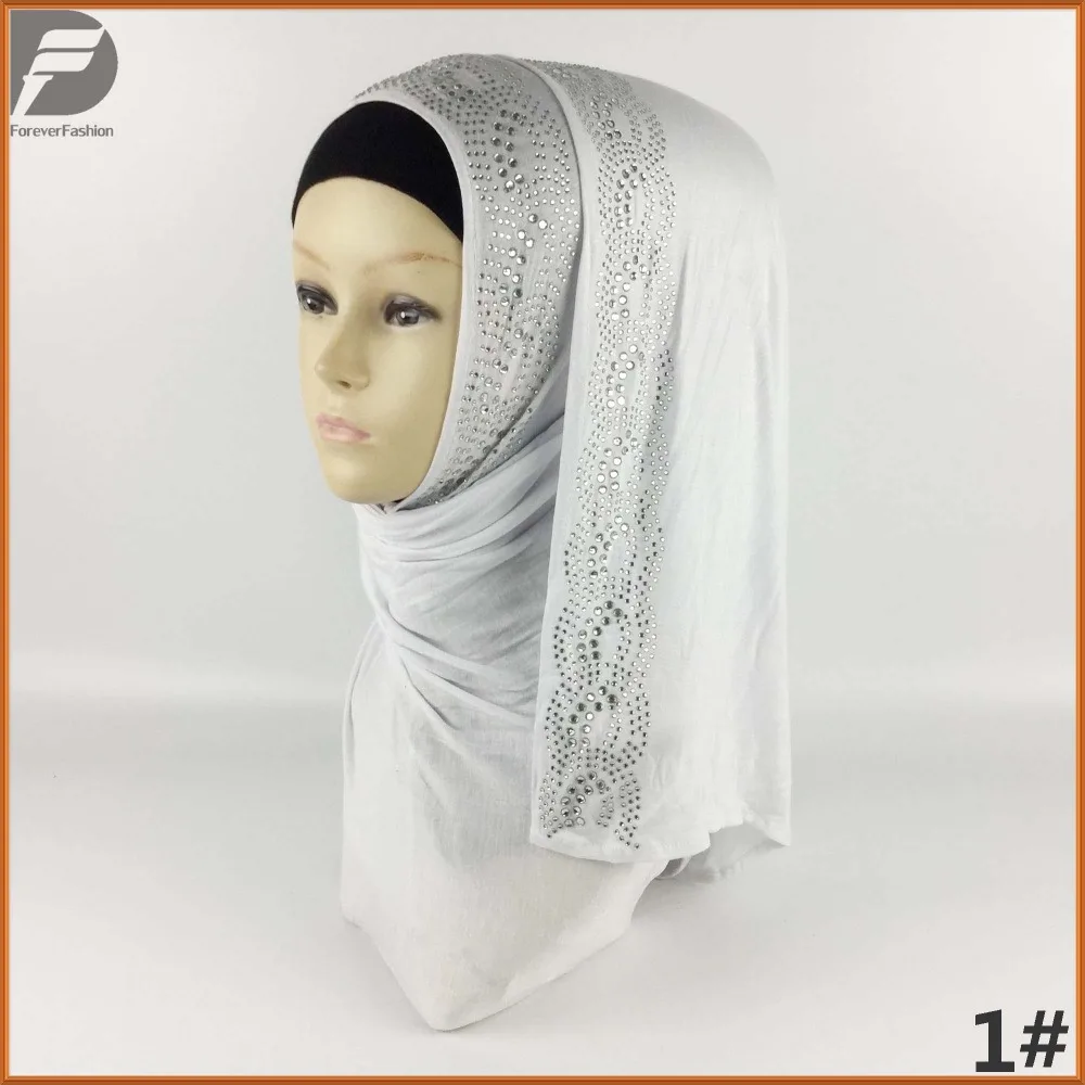 2017 Новый тренд Sheen rstames Diamond Hijabs Пашмина хлопок Джерси ислам шаль-никаб шарф