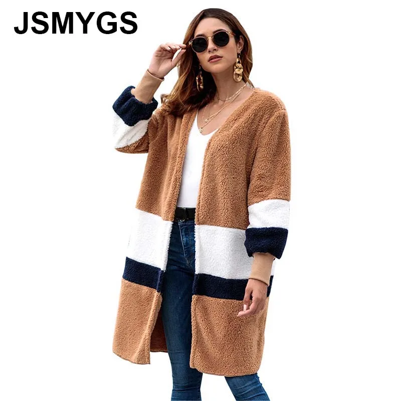 JSMYGS Новинка 2018 зимнее Свободное пальто женская верхняя одежда длинный кардиган