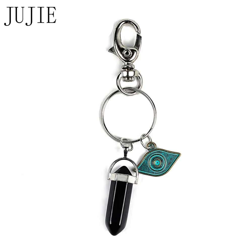 JUJIE Natural Stone Six Prism Crystal Key Chains For Women 2017 Fashion Silver Color Dreamcatcher Keyring Boho Jewelry Handmade
JUJIE Natural Stone Six Prism Crystal Key Chains For Women 2017 Fashion Silver Color Dreamcatcher Keyring Boho Jewelry Handmade