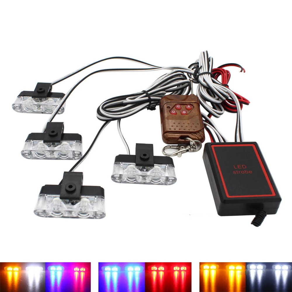 4X2 LEDs 8W Car LED Wireless Remote Warning light Truck Ambulance Police Firemen Grill Lights Flash Lamp Red Blue
4X2 LEDs 8W Car LED Wireless Remote Warning light Truck Ambulance Police Firemen Grill Lights Flash Lamp Red Blue