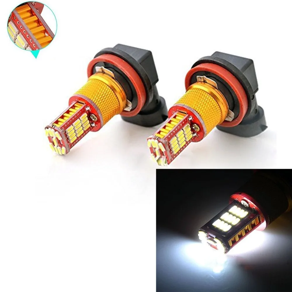 2x H11 светодиодный Белый 33 SMD замена лампы Противотуманные фары DRL Регулятора Тока