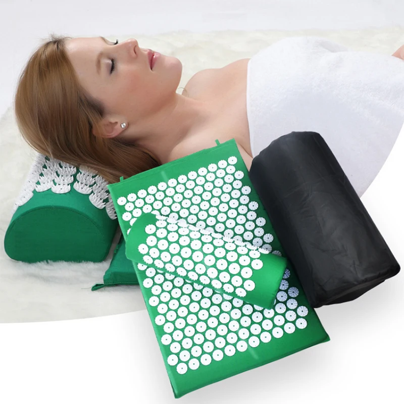 Нескользящий коврик для акупрессуры массажный боли в теле подушка фитнеса