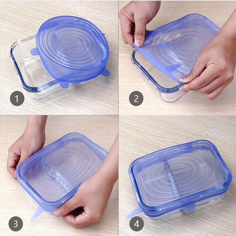 Universal Silicone Stretch Food Lids to Keep Food Fresh Reusable Lid-Bowl Storage 6pcs/Set Stretch Lids Kitchen Accessories
Universal Silicone Stretch Food Lids to Keep Food Fresh Reusable Lid-Bowl Storage 6pcs/Set Stretch Lids Kitchen Accessories