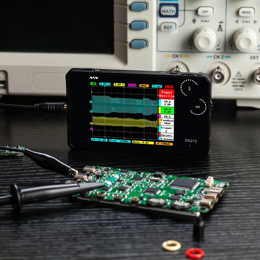 Цифровой осциллограф Портативный 2 канальный DSO мини USB цветной TFT дисплей 8 дюйма